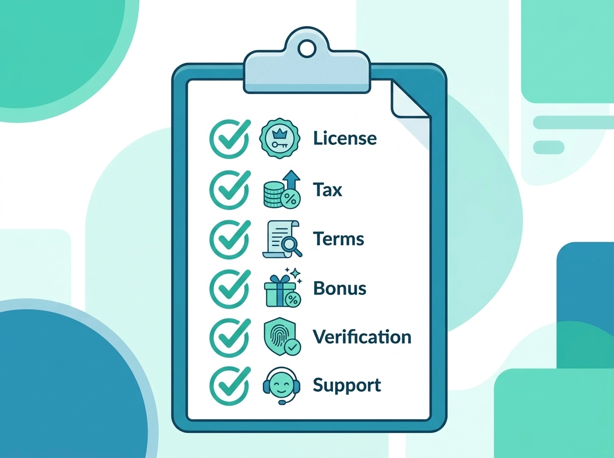 Itsearviointi-checklist rekisteröitymisvapaan kasinon turvallisuuden arviointiin ennen talletusta.